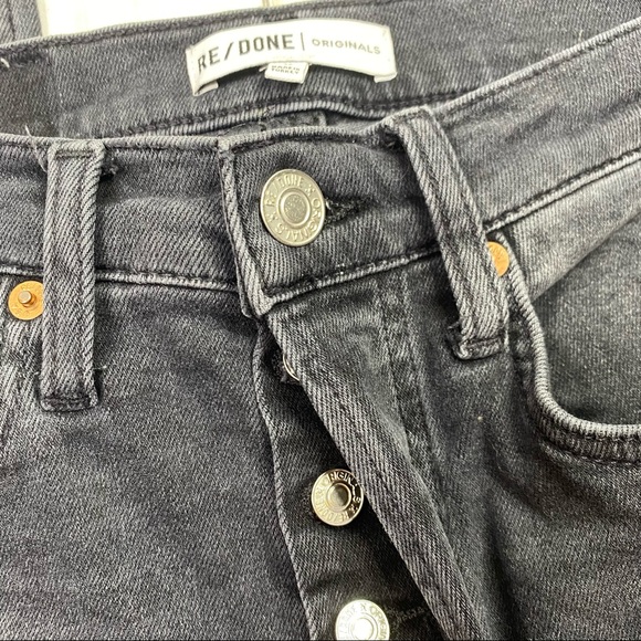 Re/Done Originals High Rise Ankle Cropped in Black - Picture 5 of 11